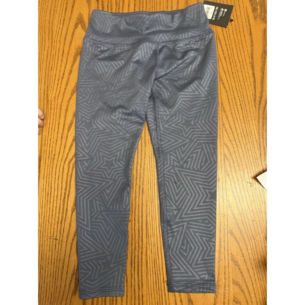 Athletic toddler girls gray design leggings size XS 4/5  sports school
